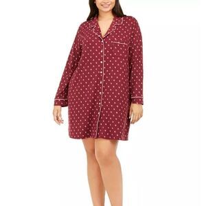 Alfani Plus Size Printed Sleepshirt Nightgown